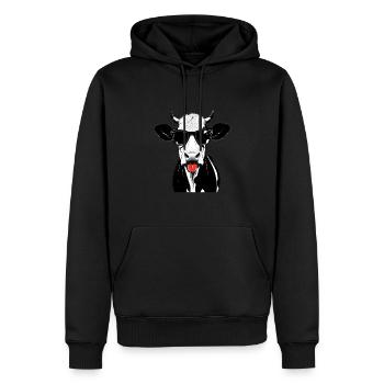 Kuh Rind Vieh Kühe Tier Motiv lustiges Kuh - Männer Premium Bio Hoodie - Schwarz - Vorne - Nico (187cm)