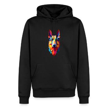 Schäferhund Polygon Hund Tier Motiv Kunst Hunde - Männer Premium Bio Hoodie - Schwarz - Vorne - Nico (187cm)