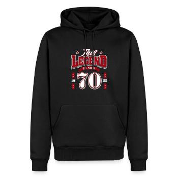 70. Geburtstag 1955 Legend 70 Jahre - Männer Premium Bio Hoodie - Schwarz - Vorne - Nico (187cm)
