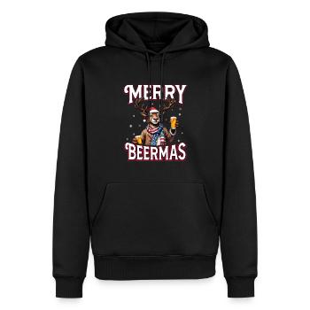 Weihnachten Bier Rudolf das Rentier lustiges Ugly - Männer Premium Bio Hoodie - Schwarz - Vorne - Nico (187cm)