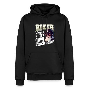 Motards Les motards ne deviennent pas gris, ils vont - Sweat à capuche Premium bio Homme - noir - Devant - Nico (187cm)