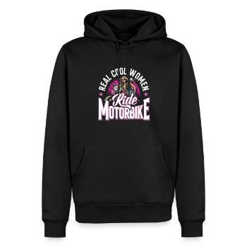 Real Cool Woman ride Moto Motard - Sweat à capuche Premium bio Homme - noir - Devant - Nico (187cm)