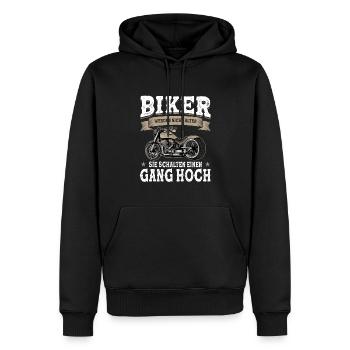 Moto Motard Drôle Motard Cadeaux - Sweat à capuche Premium bio Homme - noir - Devant - Nico (187cm)