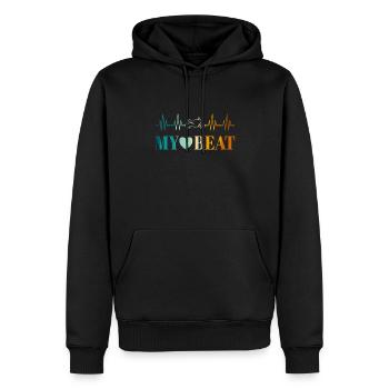 Motard Motard Heartbeat ECG Moto - Sweat à capuche Premium bio Homme - noir - Devant - Nico (187cm)