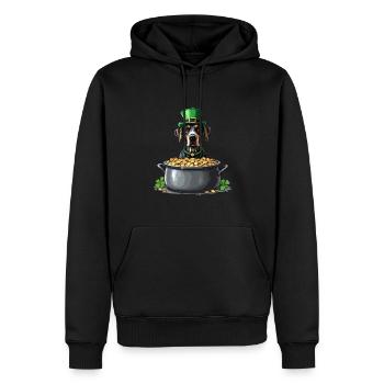 Dogge St. Patricks Day Outfit Hunde - Männer Premium Bio Hoodie - Schwarz - Vorne - Nico (187cm)