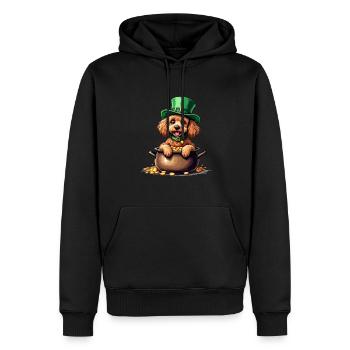Pudel St. Patricks Day Outfit Hunde - Männer Premium Bio Hoodie - Schwarz - Vorne - Nico (187cm)