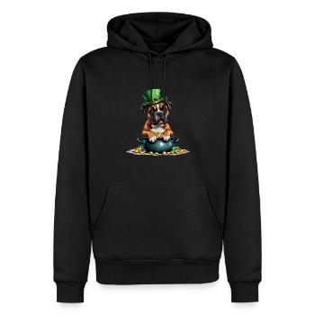 Boxer St. Patricks Day Outfit Hunde - Männer Premium Bio Hoodie - Schwarz - Vorne - Nico (187cm)