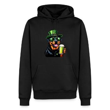 Rottweiler St. Patricks Day Bier Outfit Hunde - Männer Premium Bio Hoodie - Schwarz - Vorne - Nico (187cm)