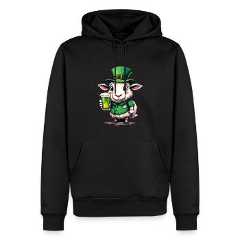 Mouton Saint-Patrick Bière Berger Tenue Mouton - Sweat à capuche Premium bio Homme - noir - Devant - Nico (187cm)