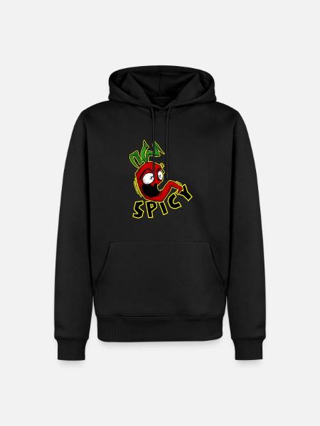Lustige Chili. SPICY. Comic Chilischote - Männer Premium Bio Hoodie - Schwarz