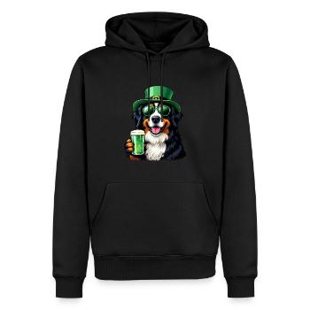 Berner Sennenhund St. Patricks Day Bier Outfit - Männer Premium Bio Hoodie - Schwarz - Vorne - Nico (187cm)