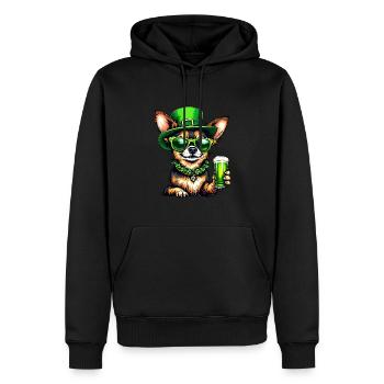 Chihuahua St. Patricks Day Bier Outfit Hunde - Männer Premium Bio Hoodie - Schwarz - Vorne - Nico (187cm)