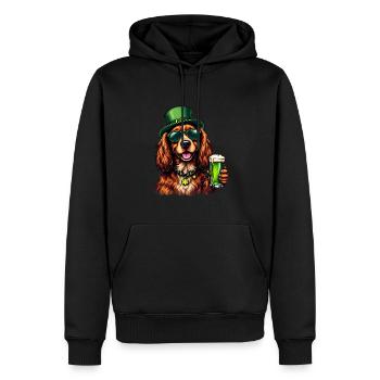 Cocker Spaniel St. Patricks Day Bier Outfit Hunde - Männer Premium Bio Hoodie - Schwarz - Vorne - Nico (187cm)