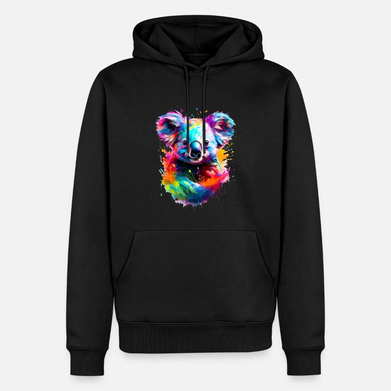Bemalter Koala - Männer Premium Bio Hoodie - Schwarz
