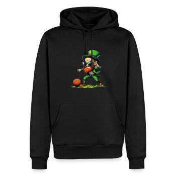 Fodbold Leprechaun Sport St. Patrick's Day - Herre Premium økologisk hoodie - sort - Foran - Nico (187cm)