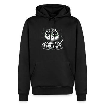 Serpent N&B - Sweat à capuche Premium bio Homme - noir - Devant - Nico (187cm)