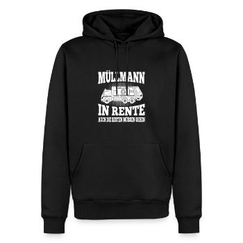 Retired garbage collector Garbage truck Garbage man pensioner - Men’s Premium Organic Hoodie - black - Front - Nico (187cm)