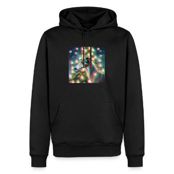 RGB Christmas Greyhound (AI Designed) - Men’s Premium Organic Hoodie - black - Front - Nico (187cm)