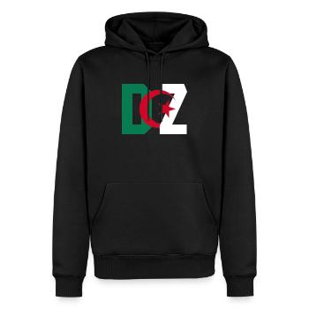 DZ - Men’s Premium Organic Hoodie - black - Front - Nico (187cm)