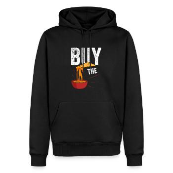 Buy the dip - Männer Premium Bio Hoodie - Schwarz - Vorne - Nico (187cm)