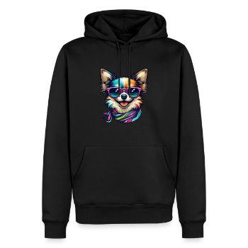 Farbenfroher Chihuahua - Männer Premium Bio Hoodie - Schwarz - Vorne - Nico (187cm)