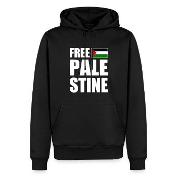 Free palestine - Sweat à capuche Premium bio Homme - noir - Devant - Nico (187cm)
