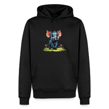 Bébé cochon - Sweat à capuche Premium bio Homme - noir - Devant - Nico (187cm)