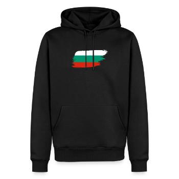 Bulgarien Pinselstrich Flagge - Männer Premium Bio Hoodie - Schwarz - Vorne - Nico (187cm)