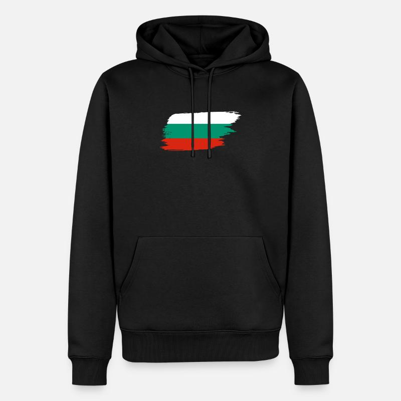 Drapeau Bulgarie coup de pinceau - Sweat à capuche Premium bio Homme - noir