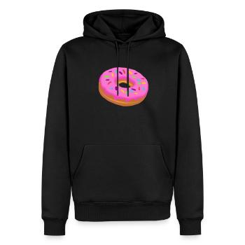 Pink donut with sprinkles - Men’s Premium Organic Hoodie - black - Front - Nico (187cm)