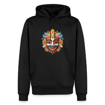 MASQUE BALI INDENOSIE - Sweat à capuche Premium bio Homme - noir - Devant - Nico (187cm)