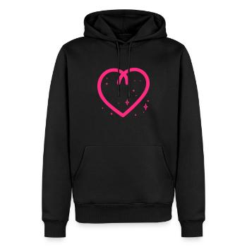 Coeur scintillant - Sweat à capuche Premium bio Homme - noir - Devant - Nico (187cm)