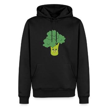 Kawaii Brokkoli Gemüse vegan - Männer Premium Bio Hoodie - Schwarz - Vorne - Nico (187cm)