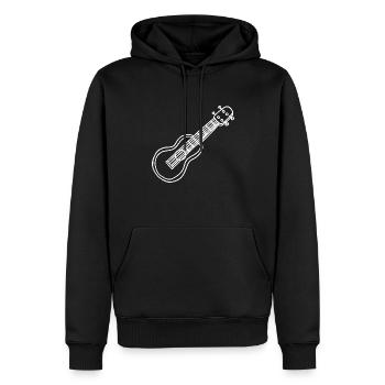 Ukulele Hawaii Sketch - Sweat à capuche Premium bio Homme - noir - Devant - Nico (187cm)