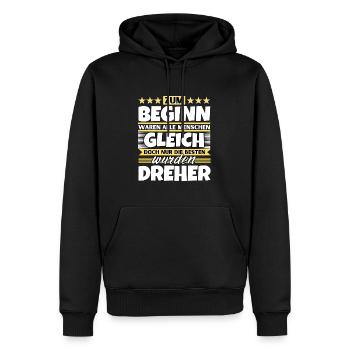 Zum Beginn gleich die besten wurden Dreher - Männer Premium Bio Hoodie - Schwarz - Vorne - Nico (187cm)