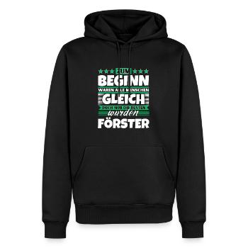 Zum Beginn gleich die besten wurden Förster - Männer Premium Bio Hoodie - Schwarz - Vorne - Nico (187cm)