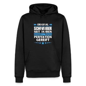 Zur Perfektion gereifter Schweißer - Männer Premium Bio Hoodie - Schwarz - Vorne - Nico (187cm)