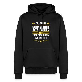 Zur Perfektion gereifter Schweißer - Männer Premium Bio Hoodie - Schwarz - Vorne - Nico (187cm)