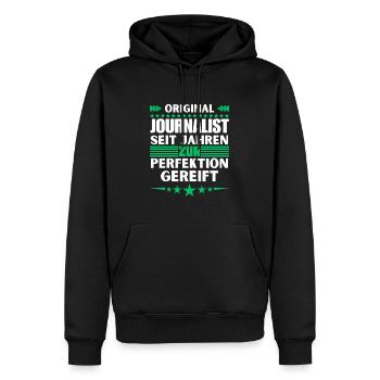 Journalist matured to perfection - Men’s Premium Organic Hoodie - black - Front - Nico (187cm)