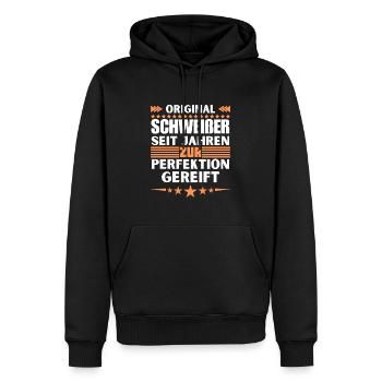Zur Perfektion gereifter Schweißer - Männer Premium Bio Hoodie - Schwarz - Vorne - Nico (187cm)