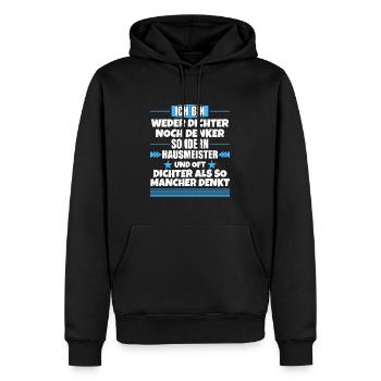Ni poète ni penseur, mais gardien - Sweat à capuche Premium bio Homme - noir - Devant - Nico (187cm)