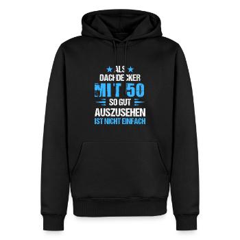 With 50 handsome roofer - Men’s Premium Organic Hoodie - black - Front - Nico (187cm)