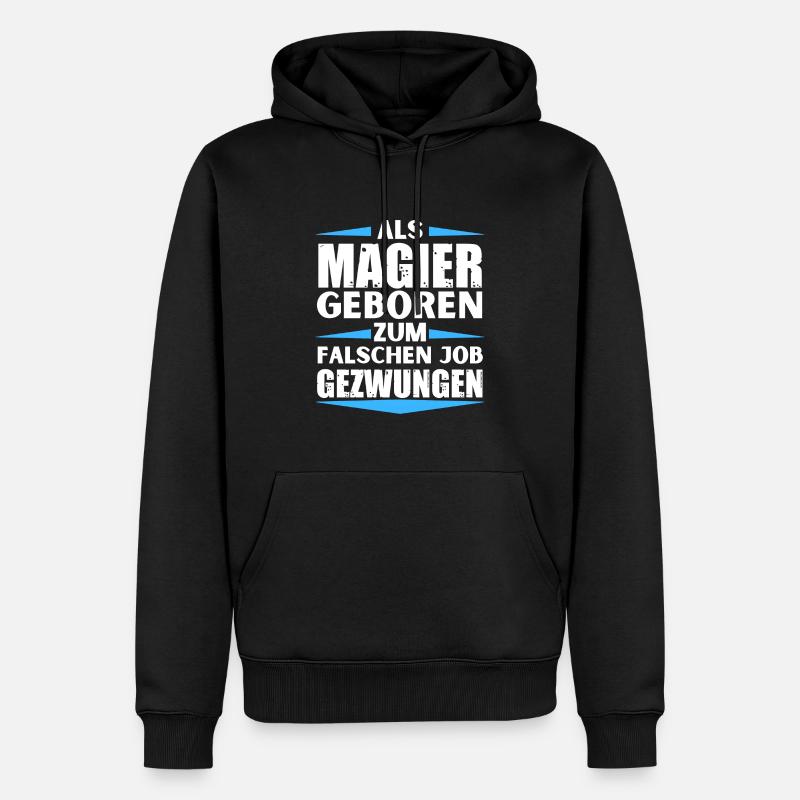 Le magicien a atterri dans le mauvais emploi - Sweat à capuche Premium bio Homme - noir