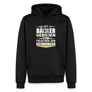 Baker a décroché le mauvais emploi - Sweat à capuche Premium bio Homme - noir - Devant - Nico (187cm)