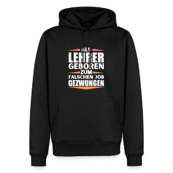Lehrer im falschen Job gelandet - Männer Premium Bio Hoodie - Schwarz - Vorne - Nico (187cm)
