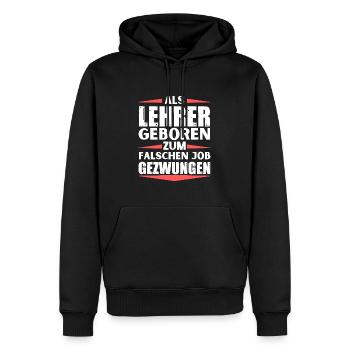 Lehrer im falschen Job gelandet - Männer Premium Bio Hoodie - Schwarz - Vorne - Nico (187cm)