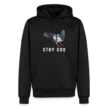 Stay Coo Bird | Funny Cool Pigeon Birding - Männer Premium Bio Hoodie - Schwarz - Vorne - Nico (187cm)