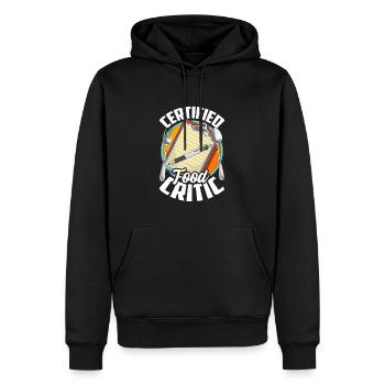 Critique de restaurant certifié Testeur de restaurant - Sweat à capuche Premium bio Homme - noir - Devant - Nico (187cm)