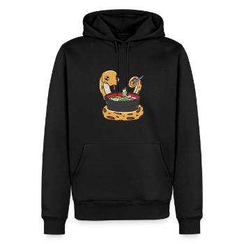 Königspython Isst Ramen - Männer Premium Bio Hoodie - Schwarz - Vorne - Nico (187cm)