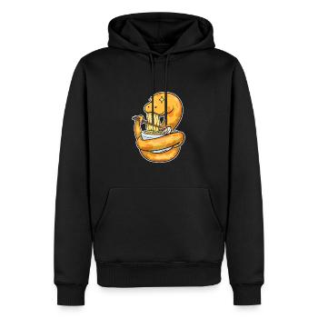 Königspython Isst Ramen - Männer Premium Bio Hoodie - Schwarz - Vorne - Nico (187cm)